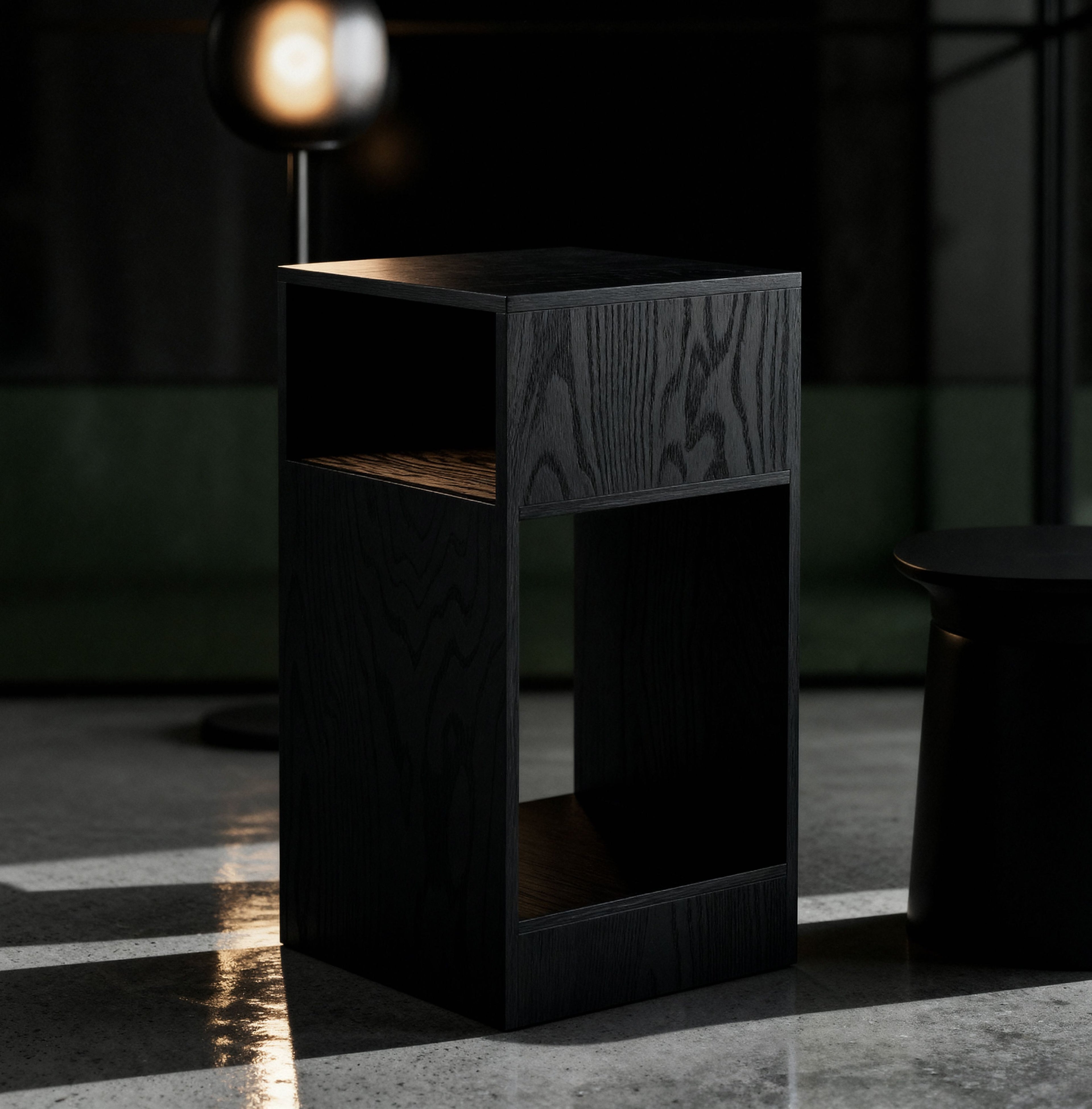 Ansa Yakisugi El İşçiliği Ahşap Yan Sehpa