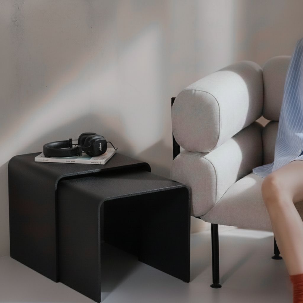 Mensa Metal Mat Siyah Zigon Sehpa