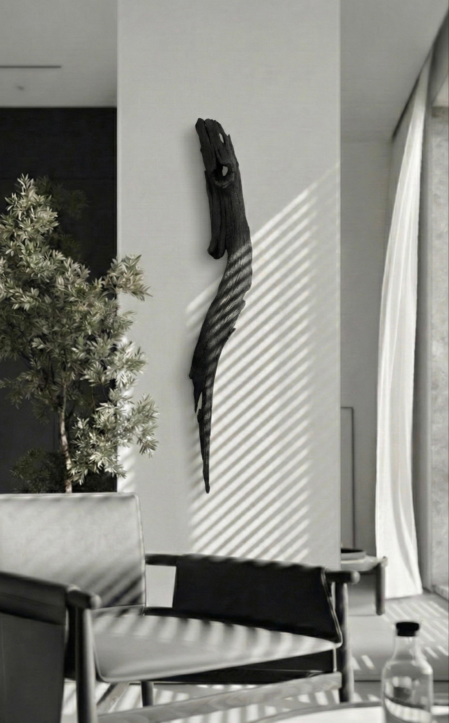 Phoen Fosil Ahşap Duvar Objesi - Yakisugi El İşçiliği