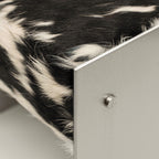 Scobel Paslanmaz Çelik - Sığır Derisi Puf / Tabure