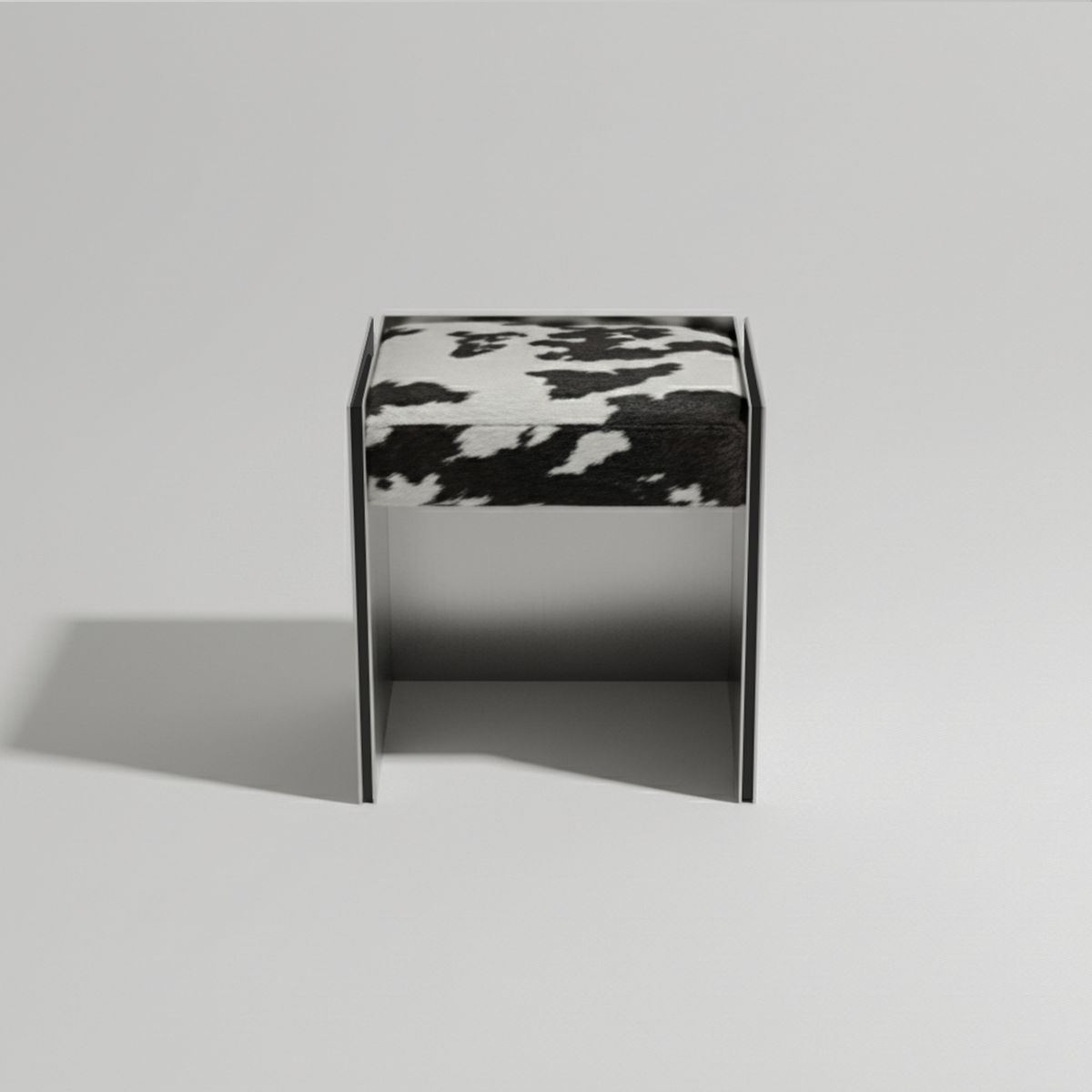 Scobel Paslanmaz Çelik - Sığır Derisi Puf / Tabure